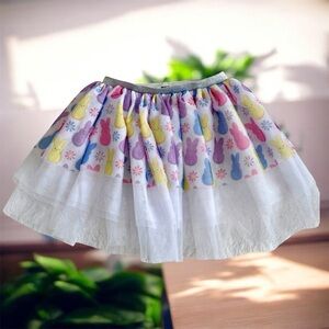 Easter Bunny Tutu Skirt with Pastel Peeps Print